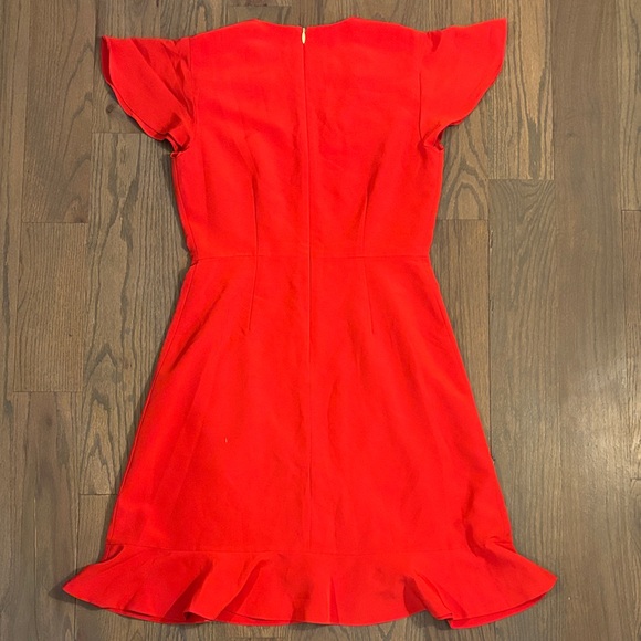 Draper James Solid Flutter Red Ruffle Mini Dress, Excellent Condition. - Picture 3 of 8